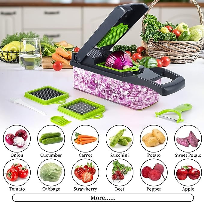 14-in-1 Multifunctional Vegetable Chopper with Container