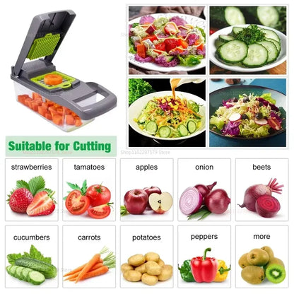 14-in-1 Multifunctional Vegetable Chopper with Container