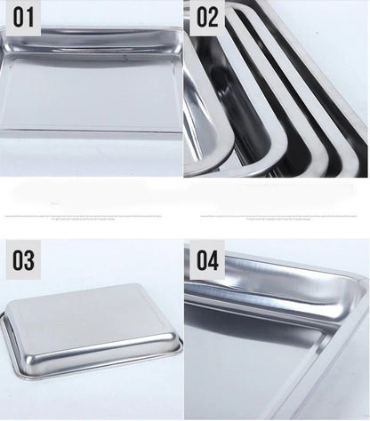 Stainless Steel Storage Trays Square Plate